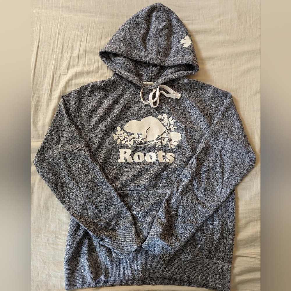 Roots heather grey hoodie - Men's large